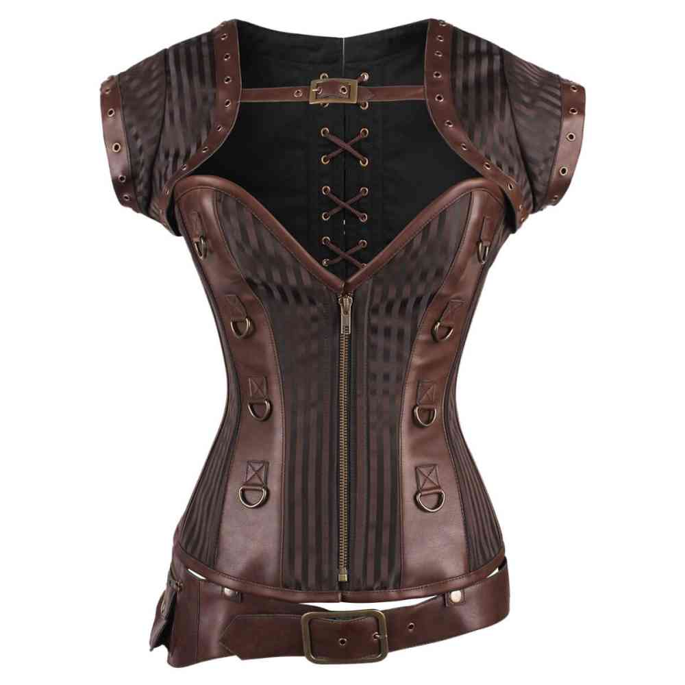 Attitude Corsets - Erle Overbust corset - Brown